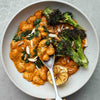 Creamy Romesco Butter Beans With Lemon Charred Broccoli, Mint Pesto & Crushed Toasted Almonds